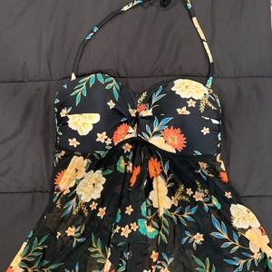 Beautiful flowered bathing suit top